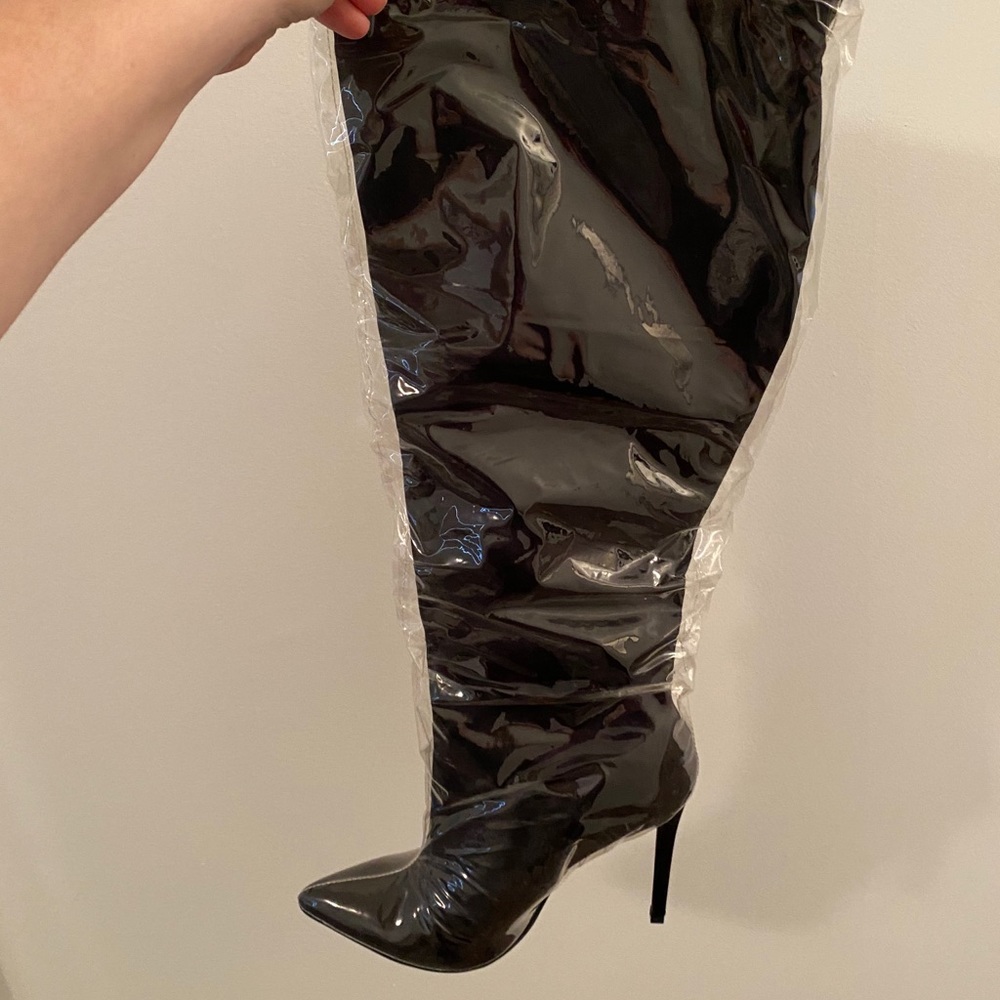 Plastic wrapped stilettos